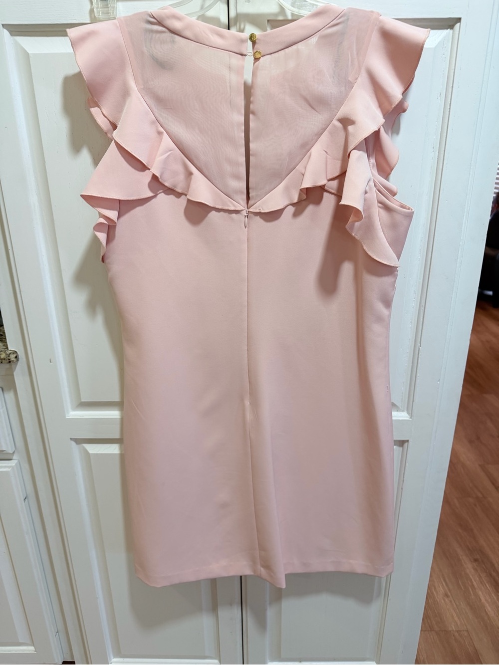 Vince Camuto Blush Pink Ruffle Shift Dress